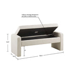 Banc de rangement crème à fermeture douce avec siège rembourré