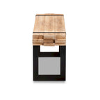 Banc en bois brun naturel et métal noir