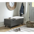 Banc de rangement gris avec espace de rangement caché - 39 po L x 19 po P x 17 po H