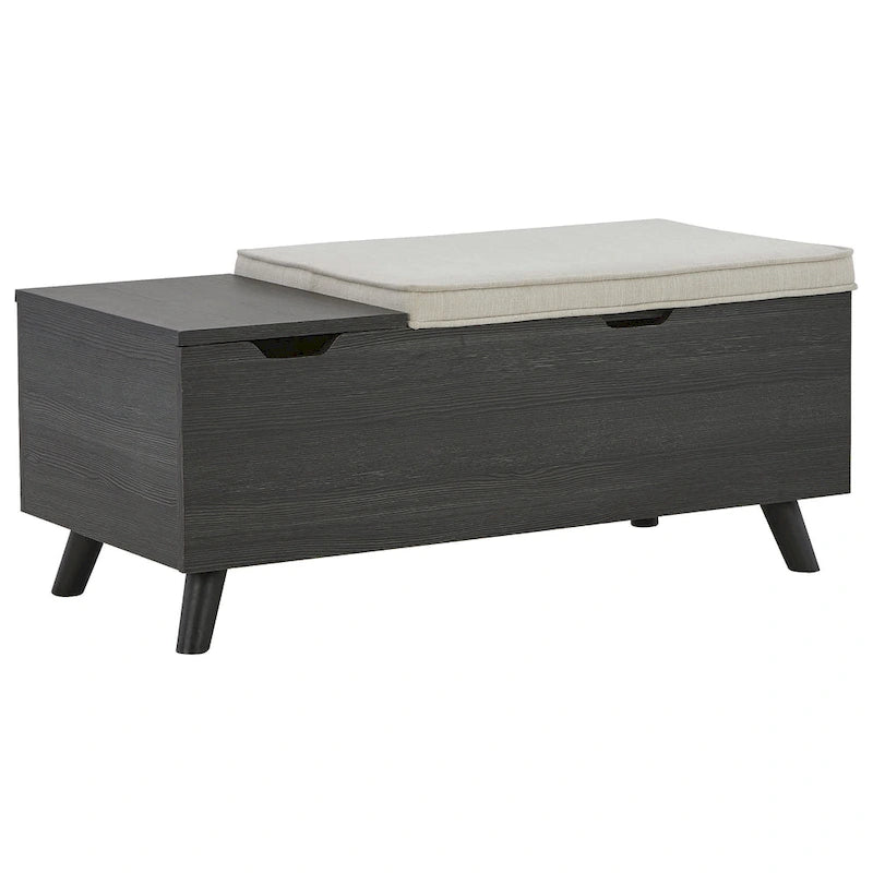 Banc de rangement gris avec espace de rangement caché - 39 po L x 19 po P x 17 po H