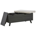 Banc de rangement gris avec espace de rangement caché - 39 po L x 19 po P x 17 po H