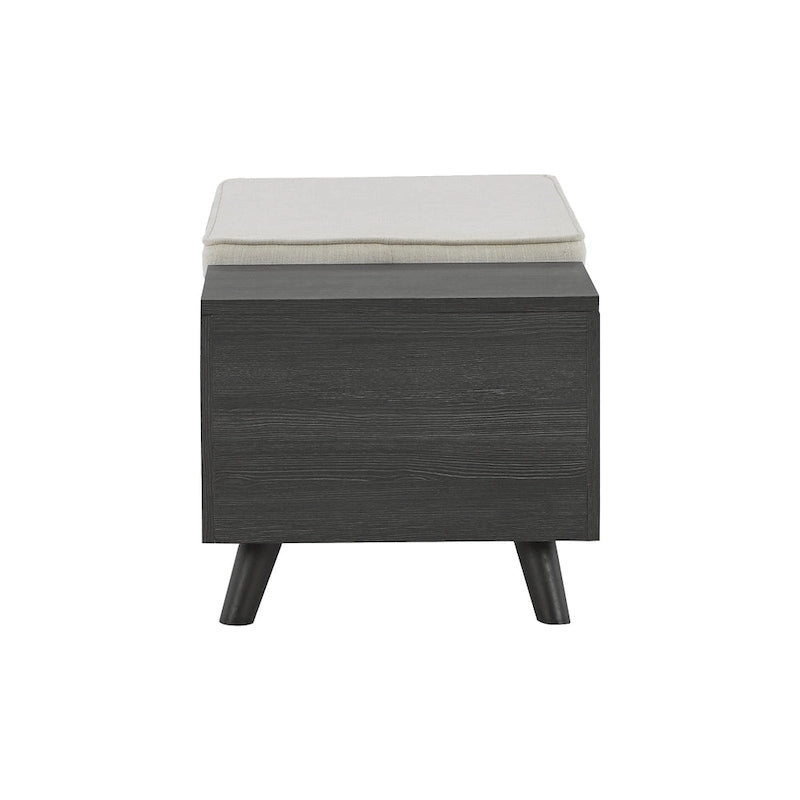 Banc de rangement gris avec espace de rangement caché - 39 po L x 19 po P x 17 po H