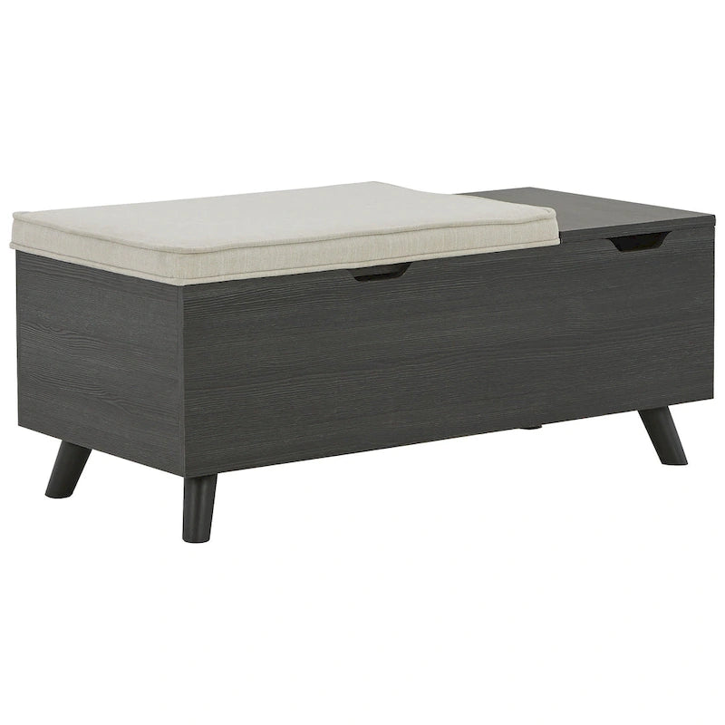 Banc de rangement gris avec espace de rangement caché - 39 po L x 19 po P x 17 po H