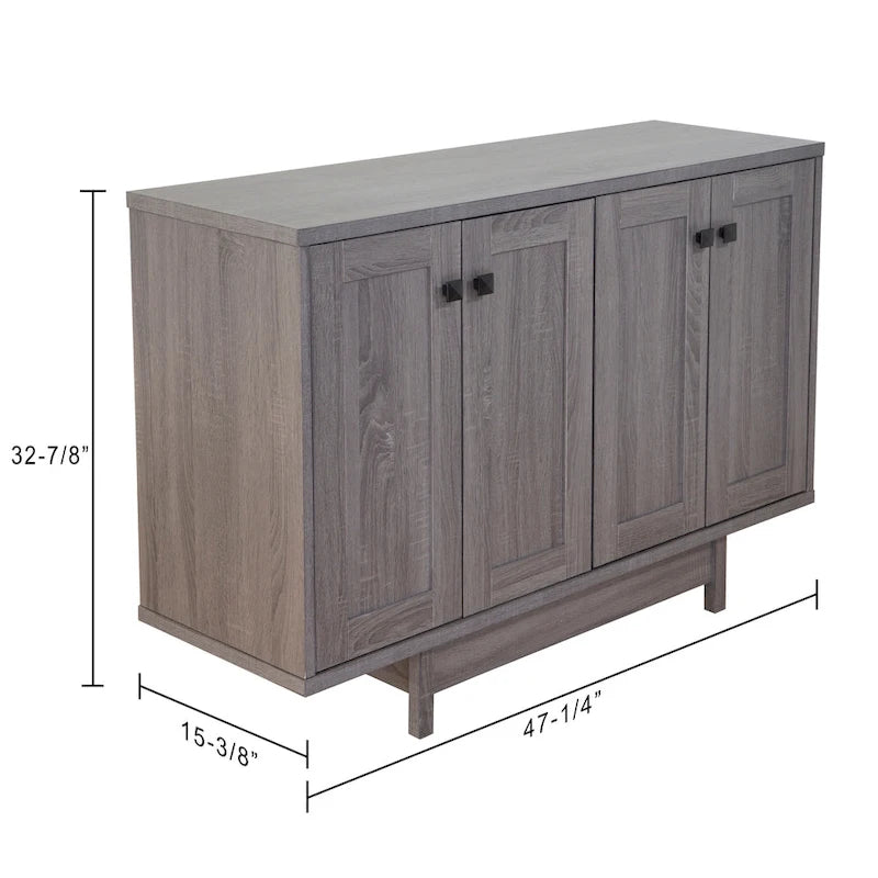 Buffet de cuisine de 120 cm avec deux portes de placard de rangement