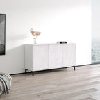 Buffet de 150 cm aspect marbre avec rangement