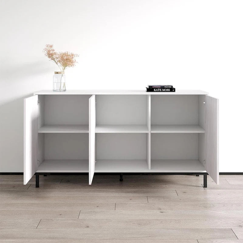 Buffet de 150 cm aspect marbre avec rangement