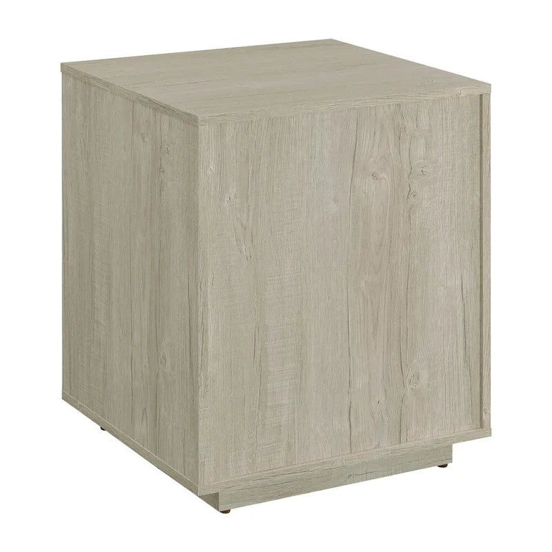Classeur en bois gris délavé et noir