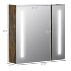 Armoire de toilette à miroir lumineux à LED 27,5" x 25,5" - Fixation murale