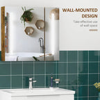 Armoire de toilette à miroir lumineux à LED 27,5" x 25,5" - Fixation murale