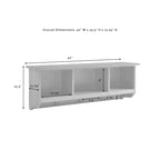 Ensemble de banc et étagère d'entrée en bois blanc, 2 pièces - 41,5 po L x 18,25 po H x 15 po P