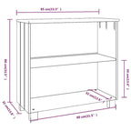Meuble bas de rangement en bois de pin massif pour couloir - 85x35x80 cm