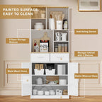 Buffet de rangement pour garde-manger, Armoire de cuisine autoportante, Grand placard de rangement pour cuisine, salle de bain, salon, bureau