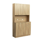 Armoire haute et meuble de cuisine de 179,90 cm, avec 6 portes, 1 étagère ouverte et 1 tiroir pour chambre à coucher