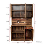 Armoire haute et meuble de cuisine de 179,90 cm, avec 6 portes, 1 étagère ouverte et 1 tiroir pour chambre à coucher