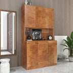 Armoire haute et meuble de cuisine de 179,90 cm, avec 6 portes, 1 étagère ouverte et 1 tiroir pour chambre à coucher