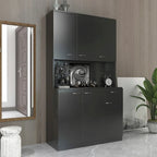 Armoire haute et meuble de cuisine de 179,90 cm, avec 6 portes, 1 étagère ouverte et 1 tiroir pour chambre à coucher