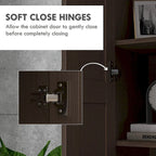 Armoire de rangement haute de 69 po avec étagères mobiles, garde-manger de style moderne avec portes à fermeture douce, café