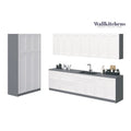 Ensemble de meubles de cuisine bas blancs mats, 3,05 m de large (123x50)