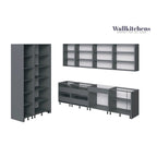 Ensemble de meubles de cuisine bas blancs mats, 3,05 m de large (123x50)