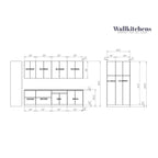 Ensemble de meubles de cuisine bas blancs mats, 3,05 m de large (123x50)
