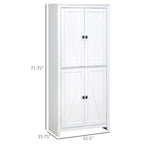 Meuble de Rangement de Cuisine Autoportant avec Portes et Étagères Réglables - S/O