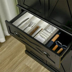 Armoire de cuisine autoportante à 4 portes avec 6 étagères et 1 tiroir