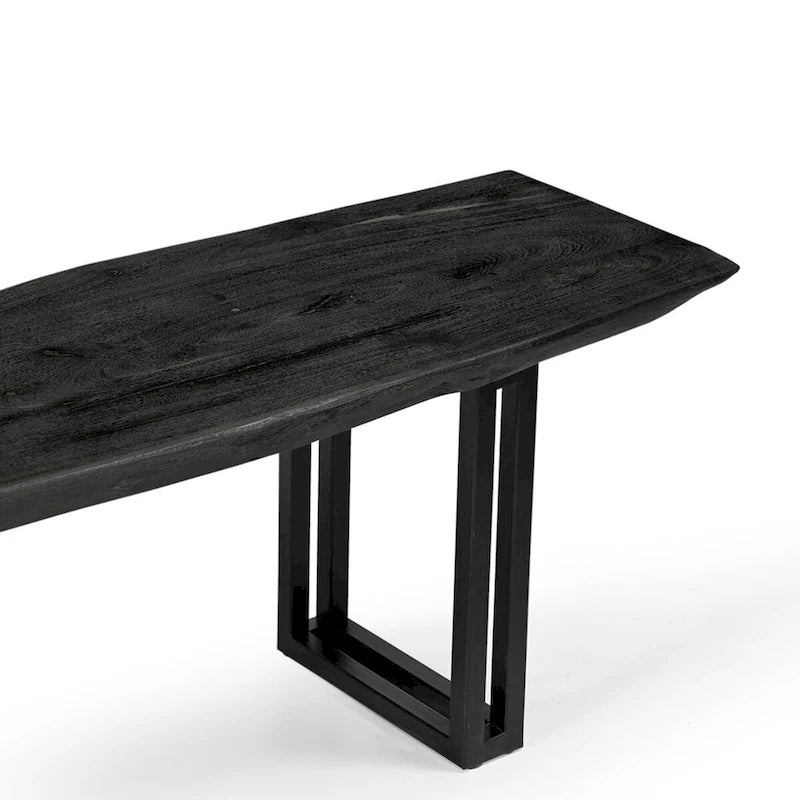 Banc de salle à manger en bois massif - Fini gris