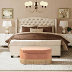 Serena 38 Ruched Oval Storage Bench Ottoman