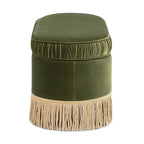 Banc de rangement ottoman ovale ruché de 38 po avec franges à pompons
