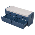 Banc de rangement rustique avec 2 tiroirs et espace de rangement dissimulé
