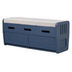 Banc de rangement rustique avec 2 tiroirs et espace de rangement dissimulé