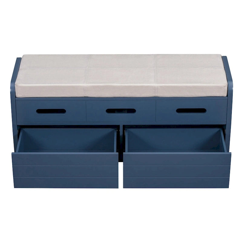 Banc de rangement rustique avec 2 tiroirs et espace de rangement dissimulé