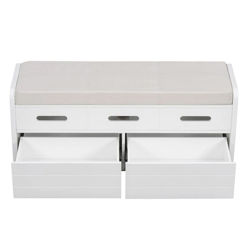 Banc de rangement rustique avec 2 tiroirs et espace de rangement dissimulé