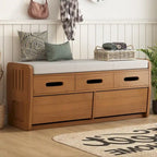 Banc de rangement rustique avec 2 tiroirs et espace de rangement dissimulé
