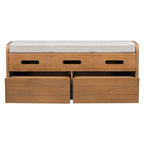 Banc de rangement rustique avec 2 tiroirs et espace de rangement dissimulé