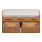 Banc de rangement rustique avec 2 tiroirs et espace de rangement dissimulé