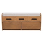 Banc de rangement rustique avec 2 tiroirs et espace de rangement dissimulé