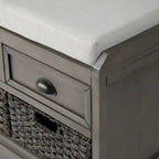 Banc de rangement en bois avec 3 tiroirs et 3 paniers
