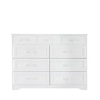 Commode de chambre à coucher, commode longue à 9 tiroirs avec poignées antiques, commode en bois pour chambre d'enfant, salon, entrée et couloir