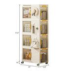 Bibliothèque roulante à 4 niveaux avec roulettes, bacs de rangement grande capacité, organiseur de rangement roulant multifonctionnel et mobile