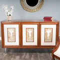 Buffet en cuir et incrustation de coquille de Capiz