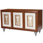 Buffet en cuir et incrustation de coquille de Capiz