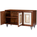Buffet en cuir et incrustation de coquille de Capiz