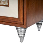 Buffet en cuir et incrustation de coquille de Capiz