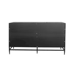 Buffet console en bois laqué noir 4 portes Accent