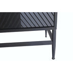 Buffet console en bois laqué noir 4 portes Accent