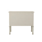 Buffet 2 portes, 36 po, crème vieilli, avec cadre en acajou