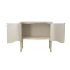 Buffet 2 portes, 36 po, crème vieilli, avec cadre en acajou