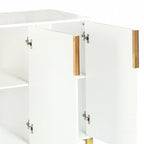 Buffet en bois moderne et élégant avec plateau autocollant imitation marbre