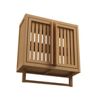Meuble de salle de bain mural en bambou pour rangement de toilettes